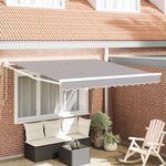 Store Rétractable Manuel vidaXL Gris 350x250 cm