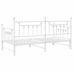 Lit jour vidaXL avec lit gigogne blanc 100x200 cm en acier