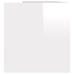 vidaXL Boîte de rangement de vinyles Blanc brillant 71x34x36 cm