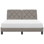 vidaXL Lit avec matelas taupe 140x200 cm tissu