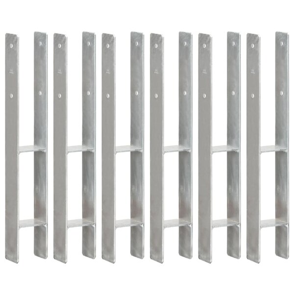 vidaXL Piquets de clôture 6 Pièces Argenté 8x6x60 cm Acier galvanisé
