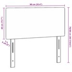 vidaXL Tête de lit LED avec des lumières à LED Gris foncé 90 cm tissu