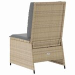vidaXL Canapé de jardin avec coussin Beige Poly rotin