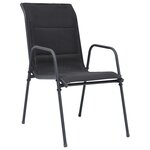 vidaXL Chaises empilables de jardin lot de 2 Acier et textilène Noir