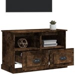 vidaXL Meuble TV chêne fumé 80x35x50 cm bois d'ingénierie