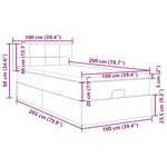 vidaXL Cadre de lit ottoman avec matelas bleu foncé 100x200 cm velours
