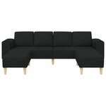 vidaXL Canapé de salon 3 Pièces Noir Polyester