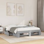 vidaXL Cadre de lit sans matelas sonoma gris 150x200 cm