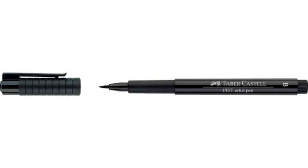 Feutre encre de chine PITT artist pen Pointe Pinceau 1-5 mm Noir FABER-CASTELL