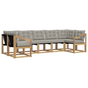 vidaXL Ensemble de canapés d'extérieur 7 pc Blanc et gris clair
