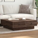 vidaXL Table basse Chêne marron 90x90x28 cm Bois d'ingénierie