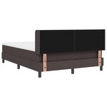 vidaXL Lit boxspring avec matelas Marron foncé 160 x 200 cm