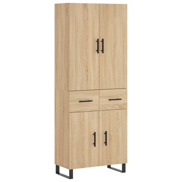 vidaXL Buffet haut Chêne sonoma 69 5x34x180 cm Bois d'ingénierie
