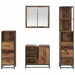 vidaXL Ensemble de mobilier de salle de bain 4 Pièces Bois Ancien