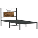 vidaXL Cadre de lit sans matelas chêne fumé 75x190cm bois d'ingénierie