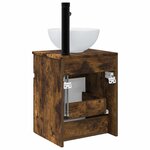 vidaXL Meuble de lavabo mural Chêne fumé 39 x 35 x 63 cm