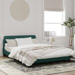 vidaXL Cadre de lit sans matelas vert foncé 140x190 cm velours