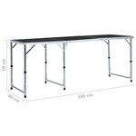 vidaXL Table pliable de camping Gris Aluminium 180x60 cm