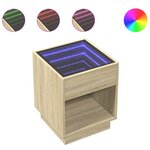 vidaXL Table basse avec LED infini chêne sonoma 40x40x50 cm