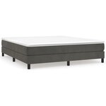 vidaXL Cadre de lit Gris foncé 160 x 200 cm Velours