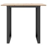 vidaXL Table à manger cadre en O 80x80x75 cm bois de pin massif fonte