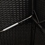 vidaXL Banc de jardin avec coussins noir résine tressée