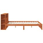 vidaXL Cadre de lit avec tête de lit de rangement Cire marron