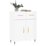 vidaXL Buffet Blanc brillant 69 5x34x90 cm Bois d'ingénierie