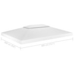 vidaXL Toile de toit de belvédère 2 niveaux 310 g/m² 4x3 m Blanc