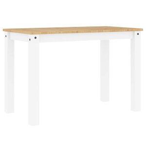 vidaXL Table à manger Panama blanc 112x60x75 cm bois massif de pin