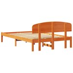 vidaXL Cadre de lit avec tête de lit marron ciré 140x190 cm Bois massif pin