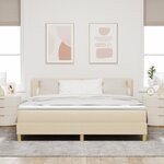 vidaXL Lit Box Spring avec Matelas Crème 180x200 cm Tissu