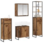 vidaXL Ensemble de mobilier de salle de bain avec tiroir Bois ancien