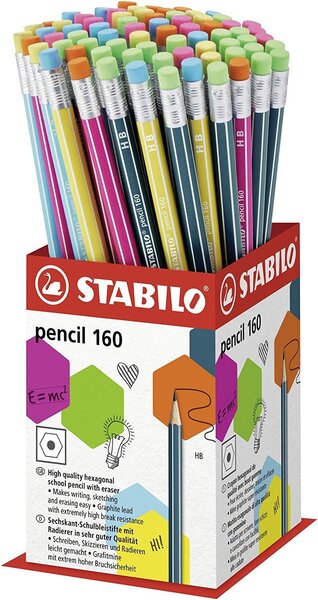 Godet x 72 crayons graphite STABILO pencil 160 bout gomme HB STABILO