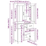 vidaXL Haut Armoire avec tiroir Chêne artisanal 69 5 x 34 x 180 cm