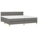 vidaXL Sommier à lattes de lit et matelas et LED Gris foncé 200x200 cm