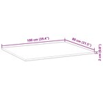 vidaXL Dessus de bureau non traité 100x80x2 cm bois d'acacia massif