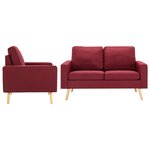 vidaXL Ensemble de canapés 2 Pièces Tissu Rouge bordeaux