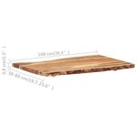 vidaXL Dessus de table Bois d'acacia massif 100x(50-60)x3 8 cm