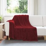 vidaXL Jeté Rouge Bordeaux 150 x 200 cm Toison