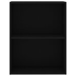 Vidaxl bibliothèque à 2 niveaux noir 60x30x76 5 cm aggloméré