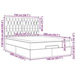 vidaXL Cadre de lit ottoman avec matelas gris clair 140x200 cm velours