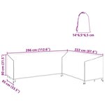 vidaXL Housse pour mobilier d'extérieur 286 x 222 x 80 cm Tissu 210D