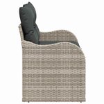 vidaXL Canapé de jardin Gris clair 121 x 62 x 69cm polyrotin