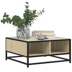 vidaXL Table basse chêne sonoma 60 5x60 5x30cm bois d'ingénierie/métal
