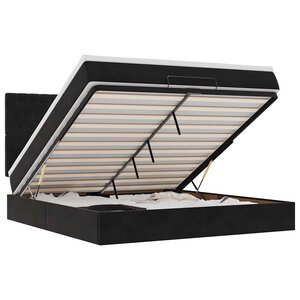 VidaXL Cadre de lit ottoman avec matelas noir 180x200cm velours
