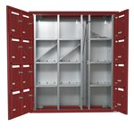 Bloc collectif Leabox  3x4  grade 3  simple face  intérieur  fixation murale  rouge brun ral 3011 finition brillante