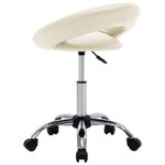 vidaXL Chaise de travail roulante Crème Similicuir