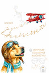 69-3128 Carte Anniversaire Chien Aviation Biplan L'Aventure commence aujourd'hui Peinture Aquarelle - Finitions Dorure Or Doré + Gaufrage en Relief +1 Enveloppe Format 12x17cm - Fabriqué en Europe