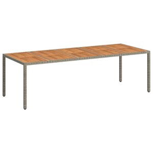 vidaXL Table de jardin pour repas Gris 250 x 100 x 75 cm Poly rotin